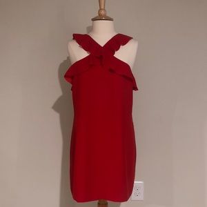 Banana Republic Red Ruffle Dress